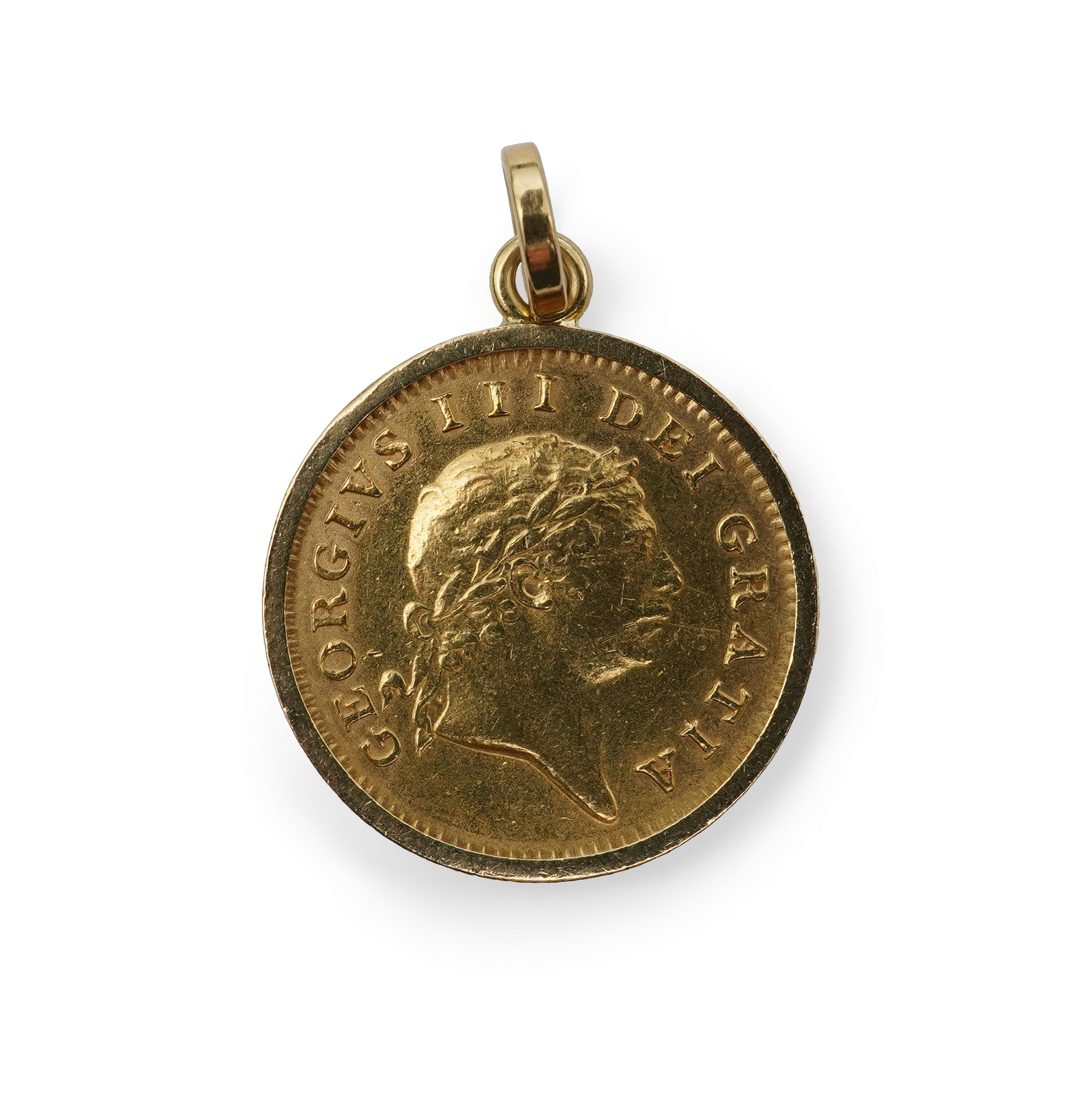 A George III half guinea pendant, circa 1804 and later